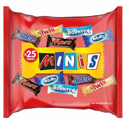 Best Of Minis Assorted Chocolate Bars (25 Pieces) 500 Gr