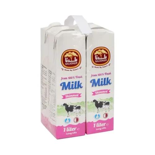 Baladna Long Life Skimmed Milk 4 X 1 L