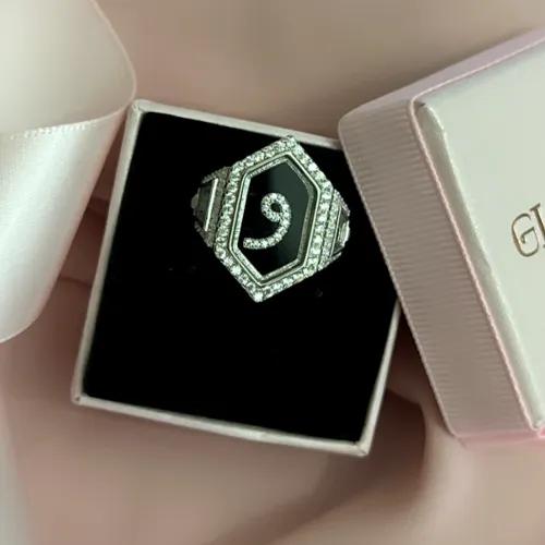 Sterling Silver Hexagon Ring letter و