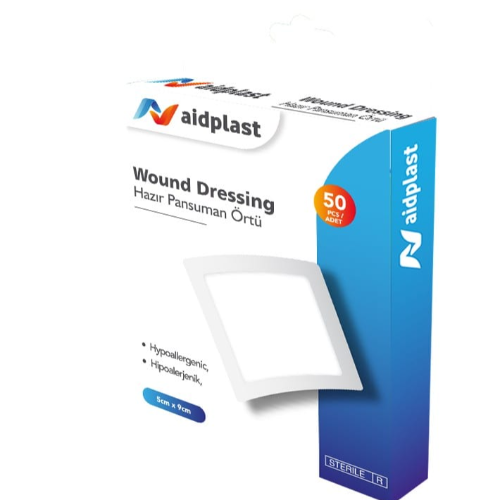 Aidplast Sterile Nonwoven Wound Dressing (5X9 Cm) - 50 Pcs