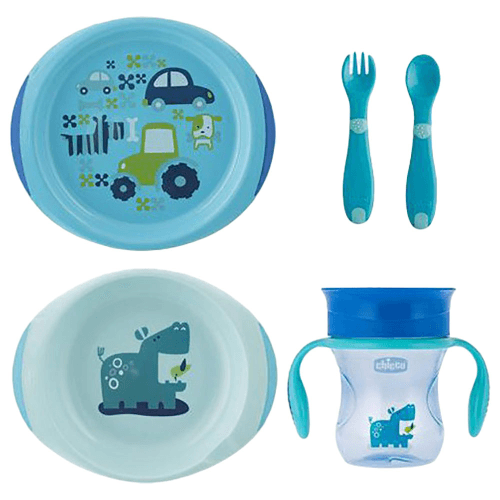 CHICCO  WEANING SET 12M+  BLUE