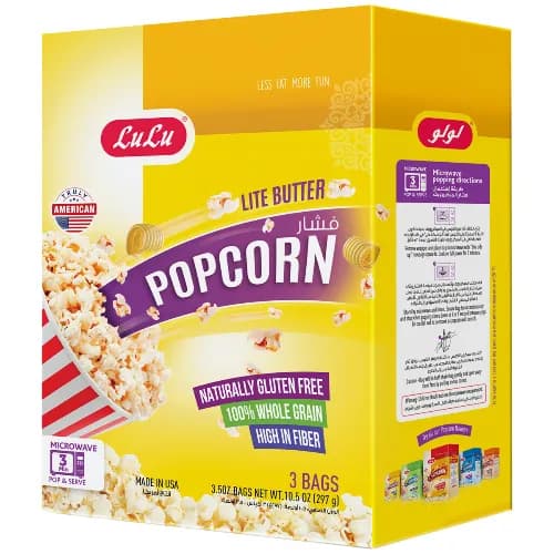 LuLu Microwavable Pop Corn Lite Butter 297g