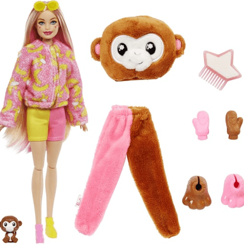 Barbie Cutie Reveal Barbie Jungle Friends Series Monkey - 922862