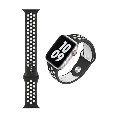 Wiwu Dual Color Sport Band Watchband For Iwatch (42-44Mm) - Black/White