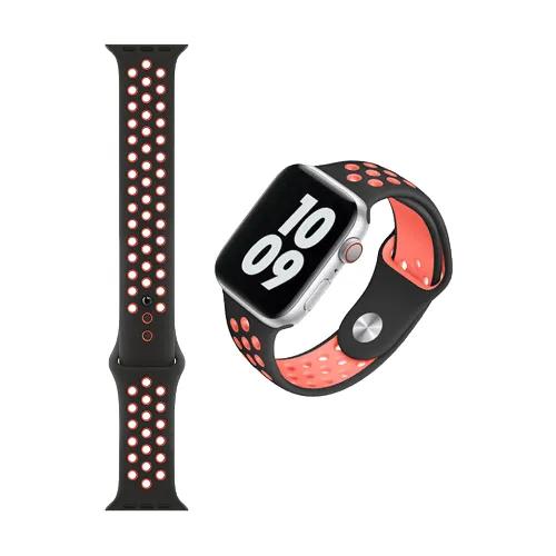 Wiwu Dual Color Sport Band Watchband For Iwatch (42-44Mm) - Black/Red