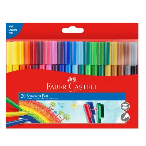 Faber-Castell Assorted Ink Connector Marker Pens 20 Per Pack