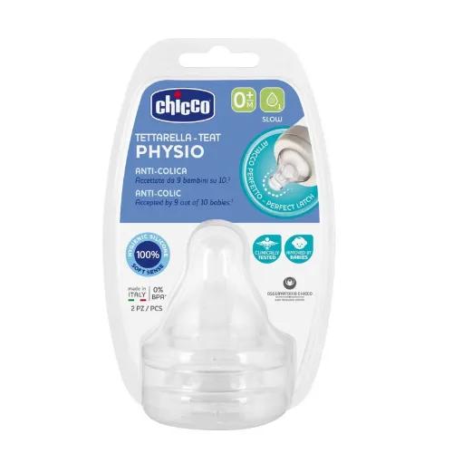 CHICCO PHYSIO TEATS 0M+ 2PCS-  SLOW FLOW