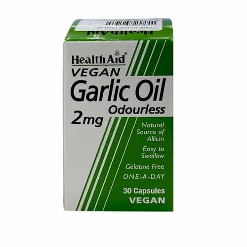 Health Aid Vegan Garlic Oil Odourless 2mg 30 Cap