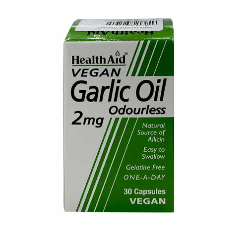 Health Aid Vegan Garlic Oil Odourless 2mg 30 Cap