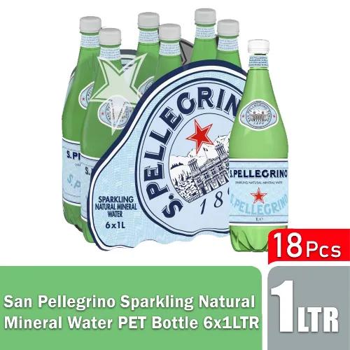 San Pellegrino Sparkling Natural Mineral Water Pet Bottle 6X1Litre, 3 Shrink