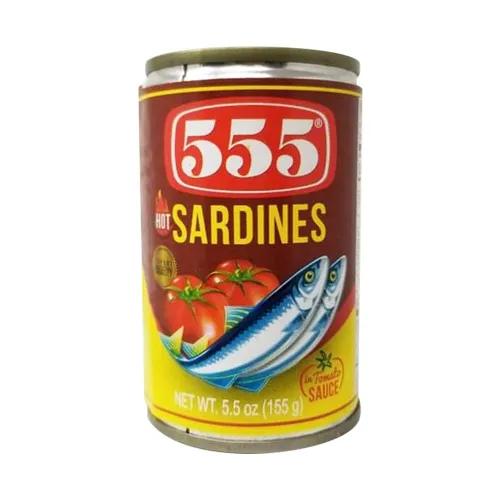 555 Sardines In Tomato Sauce Hot 155 Gr