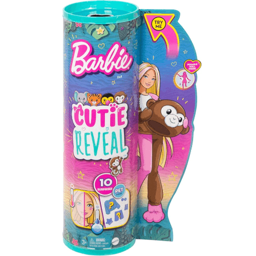 Barbie Cutie Reveal Barbie Jungle Friends Series Monkey - 922862