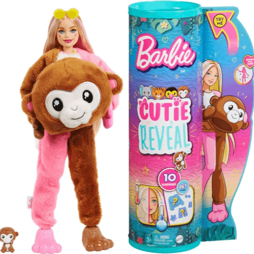 Barbie Cutie Reveal Barbie Jungle Friends Series Monkey - 922862