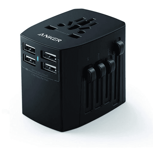 Anker Universal Travel Adapter With 4 Usb Ports, Interchangeable Travel Charger-A2730H11