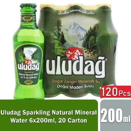 Uludag Sparkling Natural Mineral Water 6X200Ml, 20 Carton