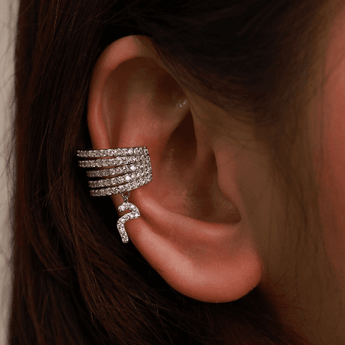 Sterling Ear cuff Letter  م (one piece/ right ear)