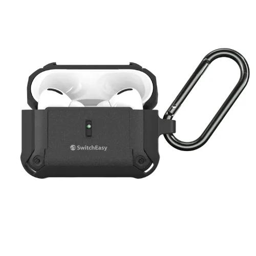 Switcheasy Guardian Rugged Anti-Lost Protective Case For 2022 Airpods Pro 2, Upgraded Lock Clip Design, Shockproof Protection Black