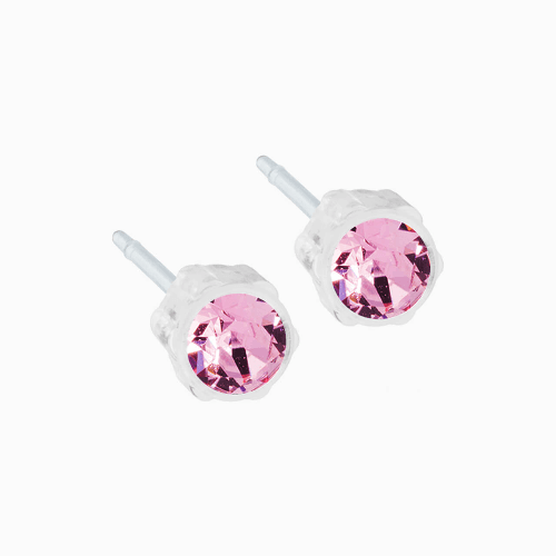 Blomdahl Bezel Earring (Light Rose)