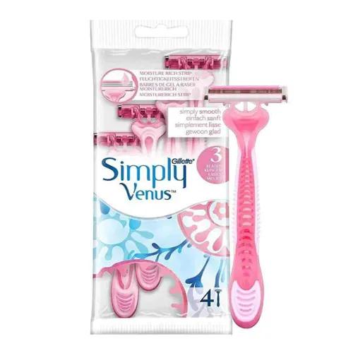 Gillette Simply Venus 3 Blades Women'S Razor With Refills 3 + 1 Free 1 Pack