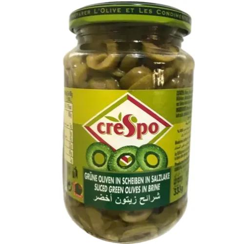 Crespo Sliced Green Olives In Brine 333 Gr