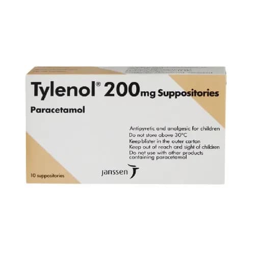 Tylenol Supp 200Mg 10'S