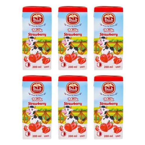 Baladna Long Life Strawberry Milk 6 X 200 Ml