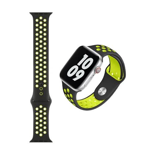 Wiwu Dual Color Sport Band Watchband For Iwatch (42-44Mm) - Black/Yellow