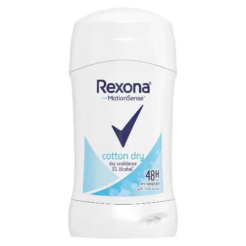 Rexona Cotton Day Dryness Antiperspirant 48H Deodorant Stick For Women - Alcohol Free 40 Ml