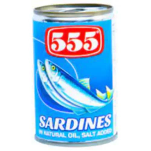 555 Sardines In Natural Oil Salt Added 155G