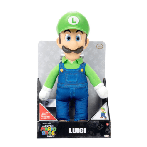 Nintendo Super Mario Movie 15inch Posable Plush Luigi