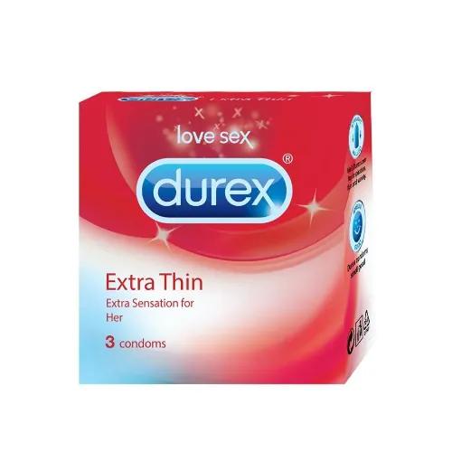 Durex Extra Thin Condoms  3 Per Pack