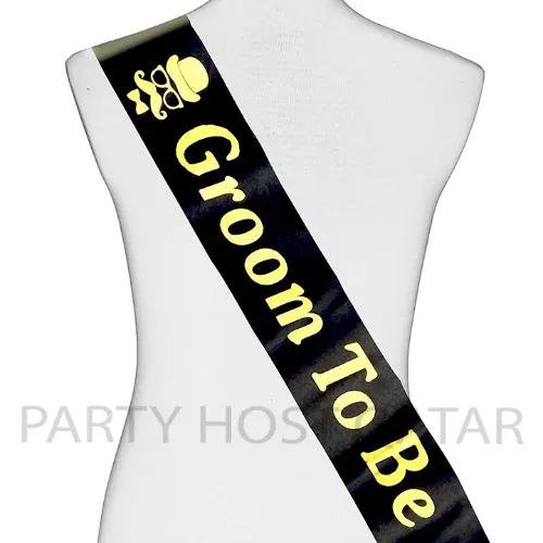 Groom To Be Sash ( White, Black)