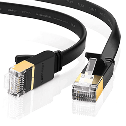 Ugreen 5M Cat 7 Stp Lan Cable Flat Design - Black - كابل