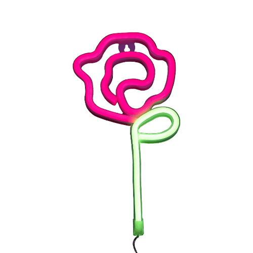 Led Neon Rose Shape - Red & Green - إضاءة