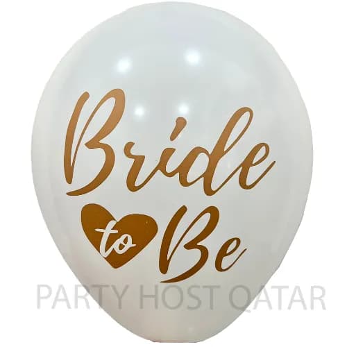 Bride To Be (White) Printed Helium Balloon