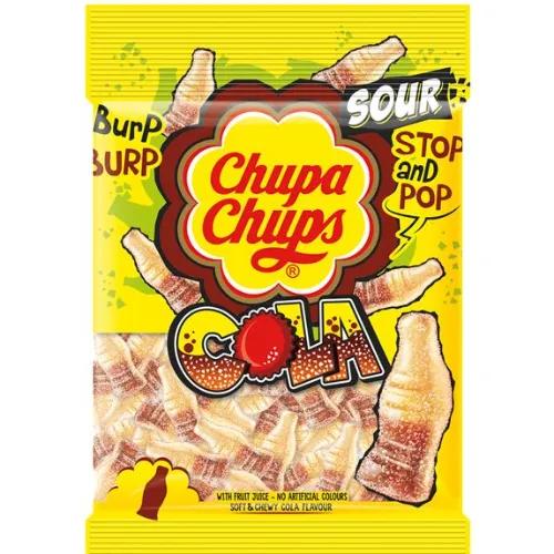 Chupa Chups Jellies Cola Flavor With Fruit Juice - Artificial Colors Free 90 Gr