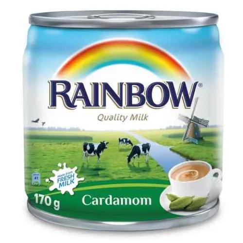 Rainbow Full Cream Evaporated Milk Cardamom Flavor - No Added Sugar, No Added Preservatives 160 Ml