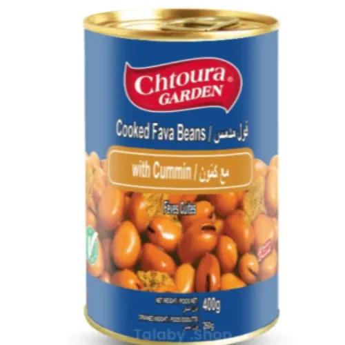 Chtoura Foods Cooked Fava Beans With Cumin 400 Gr