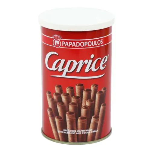 Papadopoulos Caprice Wafer Rolls Filled With Hazelnut & Cocoa Cream 115 Gr