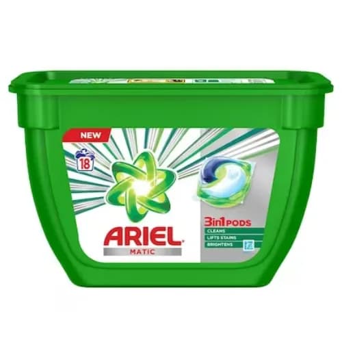 Ariel Detergent 3 In 1 Pods Pack Of 18