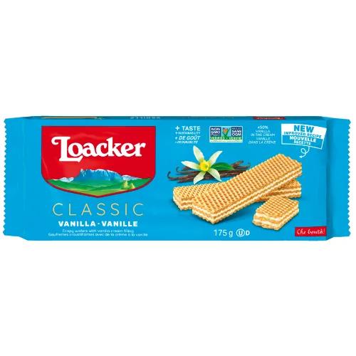 Loacker Classic Wafers Filled With Vanilla Cream - Gmo Free, Preservatives Free, Hydrogenated Fats Free 175G