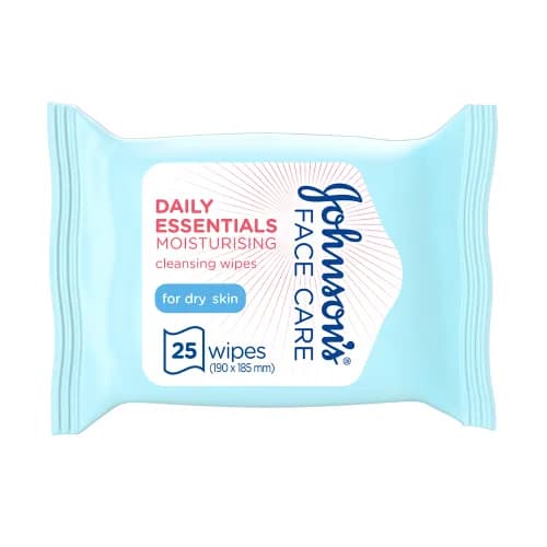 Johnsons Daily Essentials Facial Cleansing Wipes Dry Skin 25Pcs