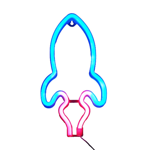 Led Neon Rocket Shape - Blue & Pink - إضاءة