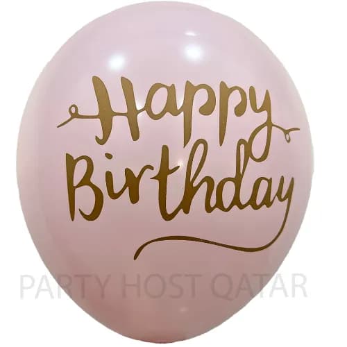 Happy Birthday (Light Pink) Printed Helium Balloon