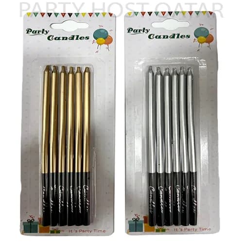 Chrome Gold Or Silver Thin Candles (15qr Each)