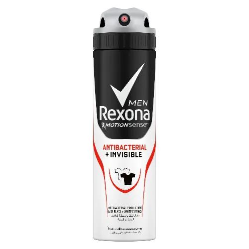 Rexona Men Antibacterial Plus Invisible Antiperspirant Deodorant Spray - Alcohol Free 150 Ml