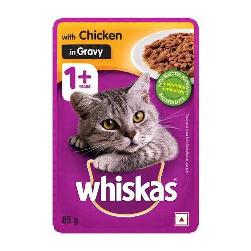 Whiskas Wet Food With Chicken In Gravy For Adult Cats (1+ Years) 80 Gr