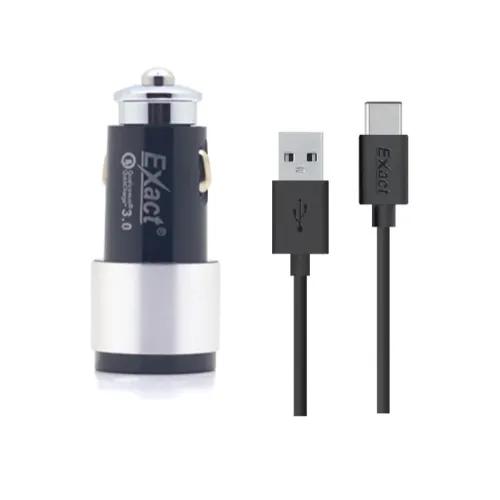 Exact Qc 3.0 Car Charger + Cable 1 Meter