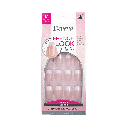 Depend Nail French Look Pink Shimmer Medium Sq