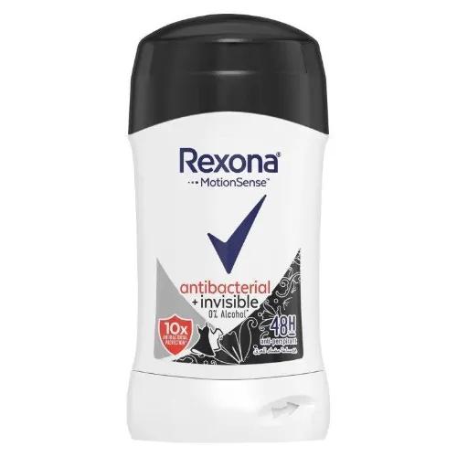 Rexona Antibacterial Plus Invisible Antiperspirant Deodorant Stick For Women - Alcohol Free 40 Gr